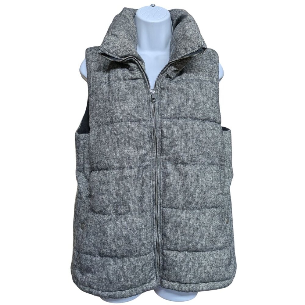 Old Navy Women's Herringbone Sleeveless Full Zip Puffer Jacket Size L